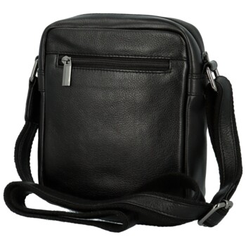 Pánská kožená crossbody taška černá - Bellugio Pedro