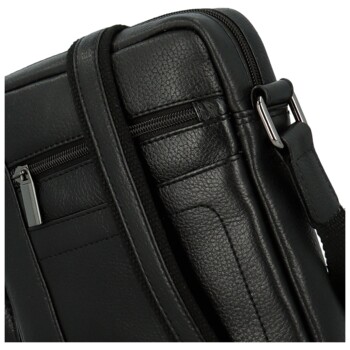 Pánská kožená crossbody taška černá - Bellugio Bekim