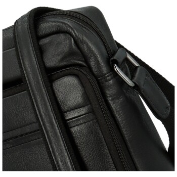 Pánská kožená crossbody taška černá - Bellugio Dagoma