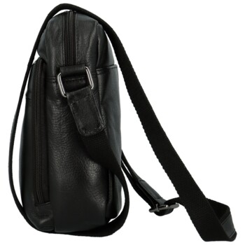 Pánská kožená crossbody taška černá - Bellugio Dagoma