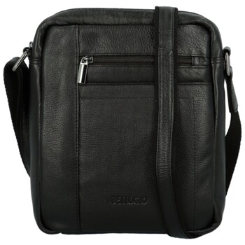 Pánská kožená crossbody taška černá - Bellugio Donis