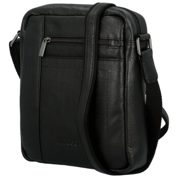 Pánská kožená crossbody taška černá - Bellugio Donis
