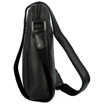 Pánská kožená crossbody taška černá - Bellugio Donis