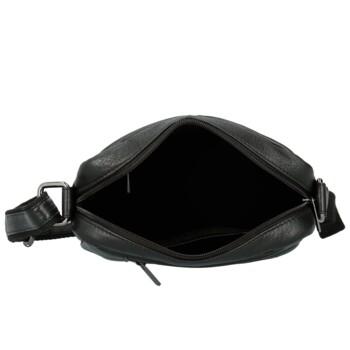 Pánská kožená crossbody taška černá - Bellugio Donis