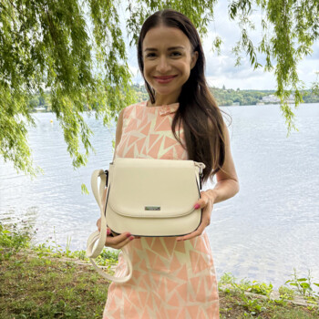 Dámská crossbody kabelka krémová - Delami Little Charm
