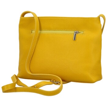Dámská kožená crossbody kabelka žlutá - Delami Eneta