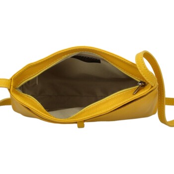 Dámská kožená crossbody kabelka žlutá - Delami Eneta