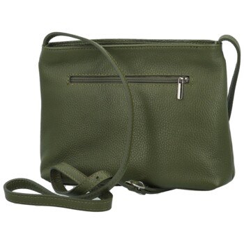 Dámská kožená crossbody kabelka tmavě zelená - Delami Eneta