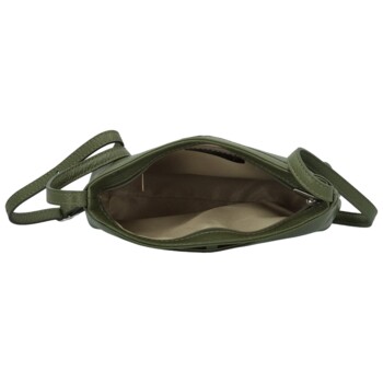 Dámská kožená crossbody kabelka tmavě zelená - Delami Eneta