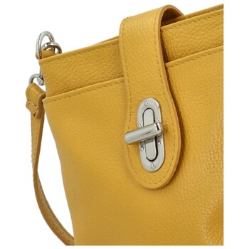 Dámská kožená crossbody kabelka žlutá - Delami Vera Pelle Laira new