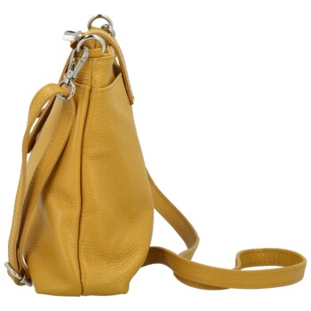 Dámská kožená crossbody kabelka žlutá - Delami Vera Pelle Laira new