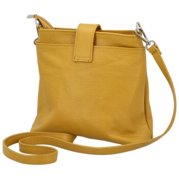Dámská kožená crossbody kabelka žlutá - Delami Vera Pelle Laira new