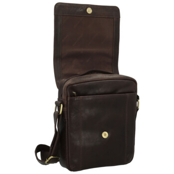Pánská kožená crossbody taška hnědá - Sendi Design Edison