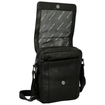 Pánská kožená crossbody taška černá - Sendi Design Edison
