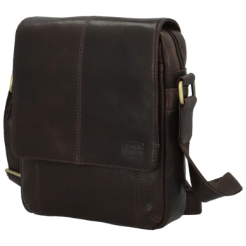 Pánská kožená crossbody taška hnědá - Sendi Design Edison