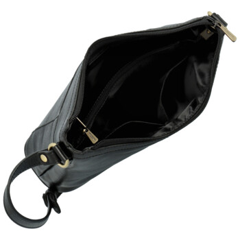 Dámská kožená crossbody kabelka černá - Hexagona Karmen