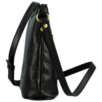 Dámská kožená crossbody kabelka černá - Hexagona Karmen