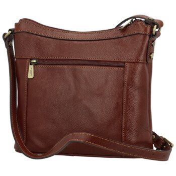 Dámská kožená crossbody kabelka hnědá - Hexagona Karmen
