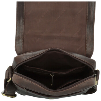 Pánská kožená crossbody taška hnědá - Sendi Design Edison