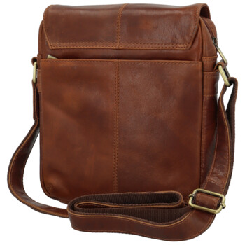 Pánská kožená crossbody taška koňaková - Sendi Design Edison