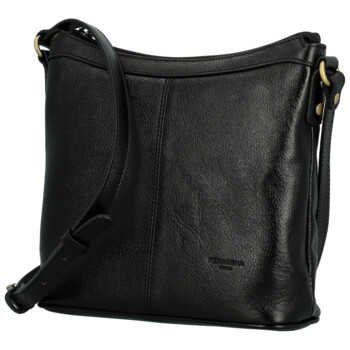 Dámská kožená crossbody kabelka černá - Hexagona Karmen