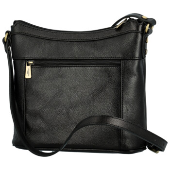 Dámská kožená crossbody kabelka černá - Hexagona Karmen