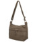 Dámská kožená crossbody kabelka taupe - Delami Vera Pelle Meyrra