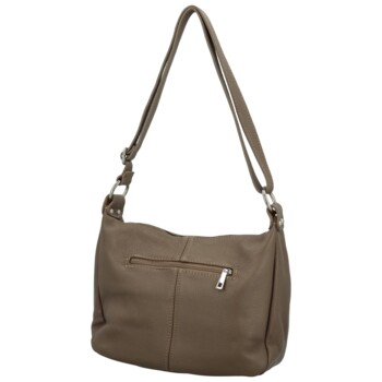 Dámská kožená crossbody kabelka taupe - Delami Vera Pelle Meyrra