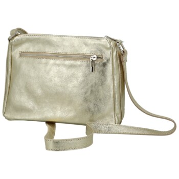 Dámská kožená crossbody kabelka zlatá - Delami Vera Pelle Bandit