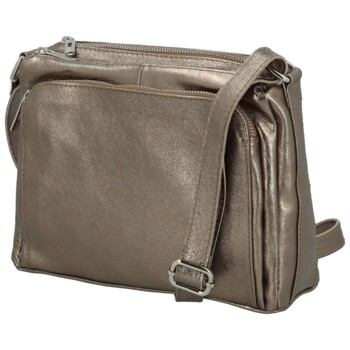 Dámská kožená crossbody kabelka bronzová - Delami Vera Pelle Bandit