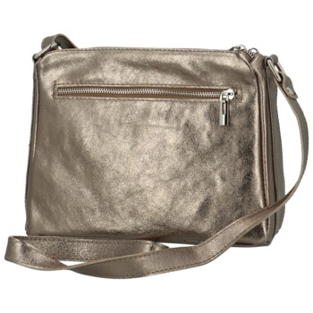 Dámská kožená crossbody kabelka bronzová - Delami Vera Pelle Bandit