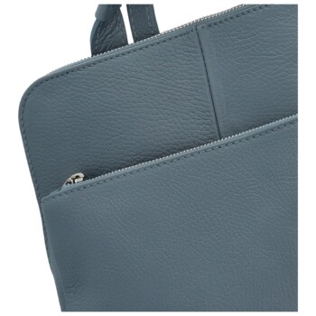 Dámský kožený batůžek/kabelka džínově modrý - Delami Houtel