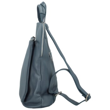 Dámský kožený batůžek/kabelka džínově modrý - Delami Houtel