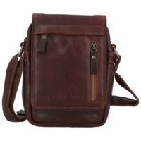 Pánská kožená crossbody taška hnědá - Greenwood Olivier