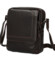 Pánská kožená crossbody taška tmavě hnědá - Greenwood Vaios