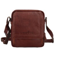 Pánská kožená crossbody taška hnědá - Greenwood Vaios