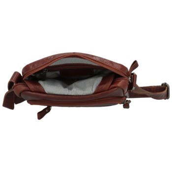 Pánská kožená crossbody taška hnědá - Greenwood Vaios
