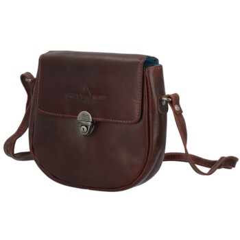 Dámská kožená crossbody kabelka hnědá - Greenwood Wika