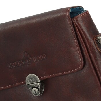 Dámská kožená crossbody kabelka hnědá - Greenwood Wika