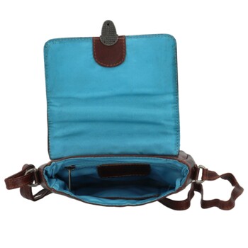 Dámská kožená crossbody kabelka hnědá - Greenwood Wika