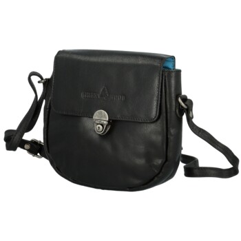 Dámská kožená crossbody kabelka černá - Greenwood Wika