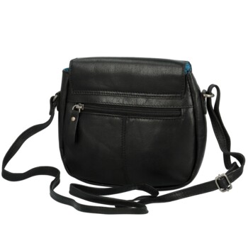 Dámská kožená crossbody kabelka černá - Greenwood Wika