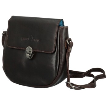 Dámská kožená crossbody kabelka tmavě hnědá - Greenwood Wika