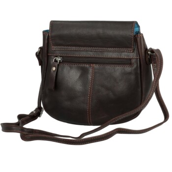 Dámská kožená crossbody kabelka tmavě hnědá - Greenwood Wika