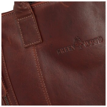 Pánská kožená business taška hnědá - Greenwood Vardan