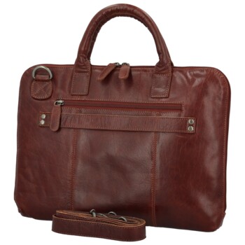 Pánská kožená business taška hnědá - Greenwood Vardan
