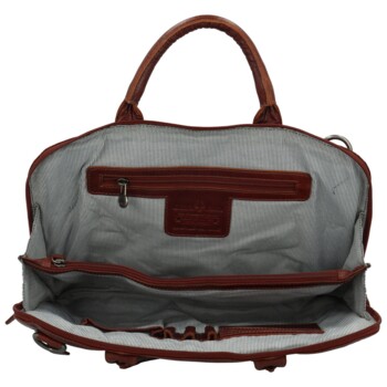 Pánská kožená business taška hnědá - Greenwood Vardan