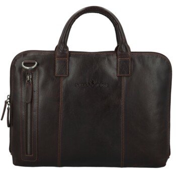 Pánská kožená business taška tmavě hnědá - Greenwood Vardan