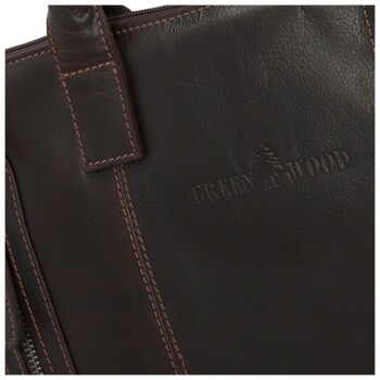 Pánská kožená business taška tmavě hnědá - Greenwood Vardan
