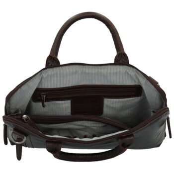 Pánská kožená business taška tmavě hnědá - Greenwood Vardan